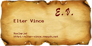 Elter Vince névjegykártya